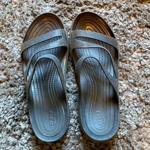 Black Croc Swiftwater Slide Sandals